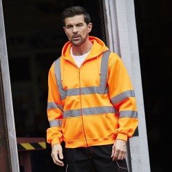 Plain Hi-vis zip hoodie Yoko 280 GSM